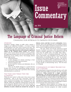The Language of Criminal Justice Reform