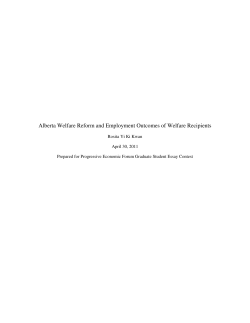 Alberta Welfare Reform and Employment Outcomes of Welfare