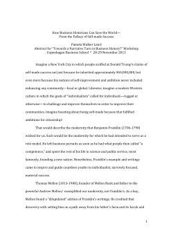 1 How Business Historians Can Save the World&mdash; From the Fallacy