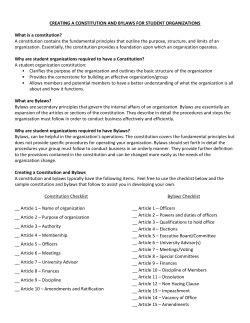 CREATING A CONSTITUTION AND BYLAWS FOR