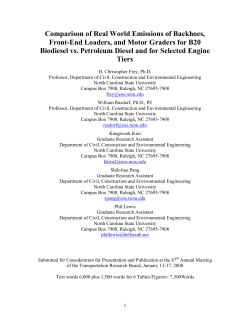 Comparison of Real World Emissions of Backhoes, Front