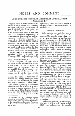 CONCENTRATIONOF PARTICULATE CARBOHYDRATEATTHE