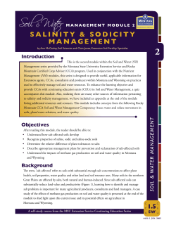 Salinity and Sodicity Management