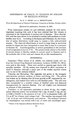CONVERSION OF URACIL TO THYMINE BY STRAINS OF