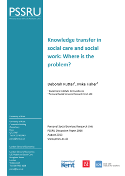 Knowledge transfer in social care and social work
