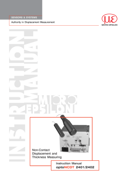 Non-Contact Displacement and Thickness Measuring Instruction
