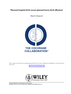Planned hospital birth versus planned home birth (Review)