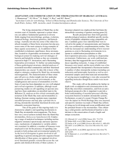 Adaptation and Communication in the Stromatolites of Shark Bay