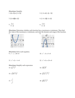 Advanced Algebra and Trigonometry Summer Packet