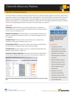 Clearwell Overview - Security Response