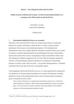 Shadow factories in Britain and Germany: towards an international
