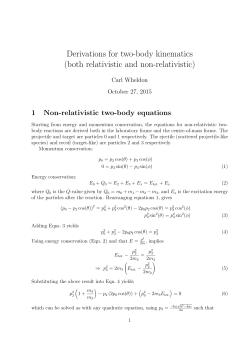 Derivations for two-body kinematics (both relativistic and non