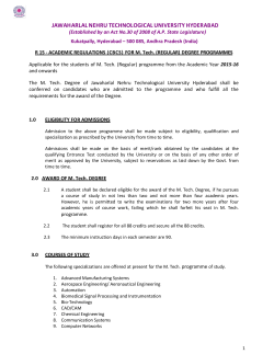 JAWAHARLAL NEHRU TECHNOLOGICAL UNIVERSITY