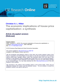 The economic implications of house price capitalization: a synthesis