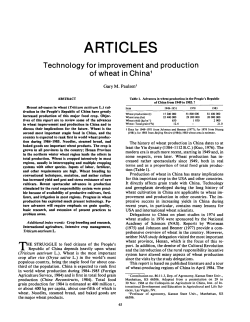 Technology for Improvement and Production of Wheat In China