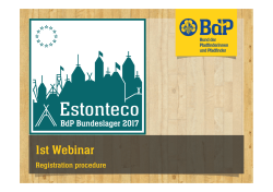 1st Webinar - BdP Bundeslager 2017