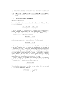 3.6 Directional Derivatives and the Gradient Vec- tor