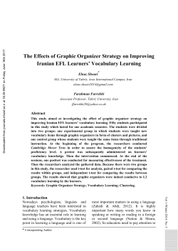 The Effects of Graphic Organizer Strategy on Improving Iranian EFL