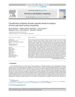 Pervasive and Mobile Computing Classification of bipolar disorder