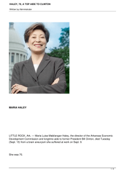haley, 70, a top aide to clinton