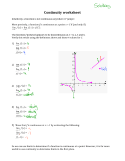 Limits Worksheet solutions