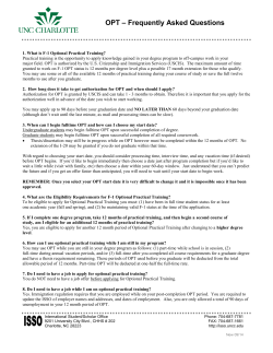 OPT &ndash; Frequently Asked Questions