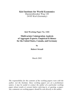 Multivariate Cointegration Analysis of Aggregate Exports