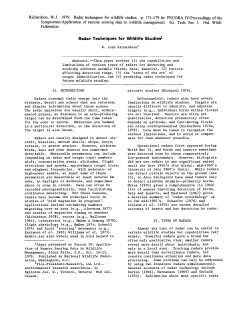 Richardson, WJ 1979. Radar techniques for wildlife