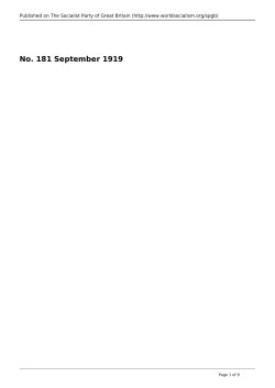No. 181 September 1919 - World Socialist Movement