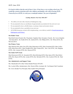 SLPS June 2016 - Stephen Leacock Public School