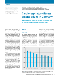 Cardiorespiratory fitness among adults in Germany - GBE