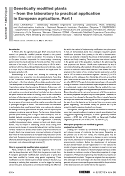 Genetically modified plants &ndash; from the laboratory to practical