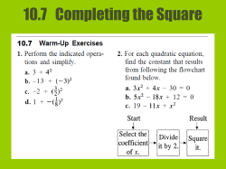 Completing the Square