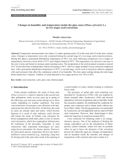 Changes in humidity and temperature inside the pine
