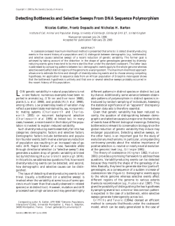 Detecting Bottlenecks and Selective Sweeps From DNA
