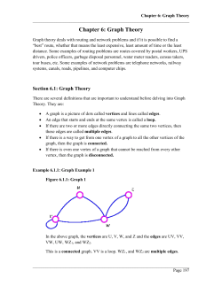 Chapter 6: Graph Theory