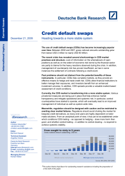 Credit default swaps: Heading towards a more stable system