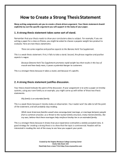 How to Create a Strong Thesis Statement