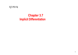 Chapter 3.7 Implicit Differentiation