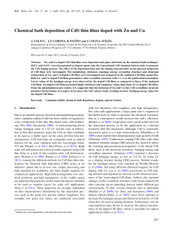 Chemical bath deposition of CdS thin films doped with Zn and Cu