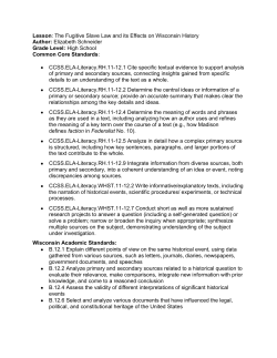 Lesson: The Fugitive Slave Law and its Effects on Wisconsin History