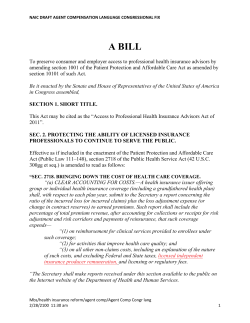 naic draft agent compensation language congressional fix