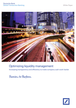 Optimizing liquidity management