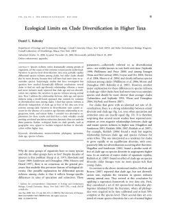 Ecological Limits on Clade Diversification in Higher Taxa