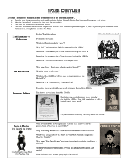 1920s Culture Guided Notes