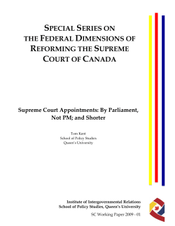Supreme Court Appointments: By Parliament, Not PM