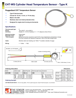 CHT-WS Cylinder Head Temperature Sensor Type K Data Sheet