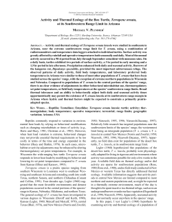 Activity and Thermal Ecology of the Box Turtle, Terrapene ornata, at