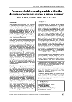 Consumer decision-making models within the discipline of
