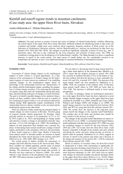 Rainfall and runoff regime trends in mountain catchments (Case